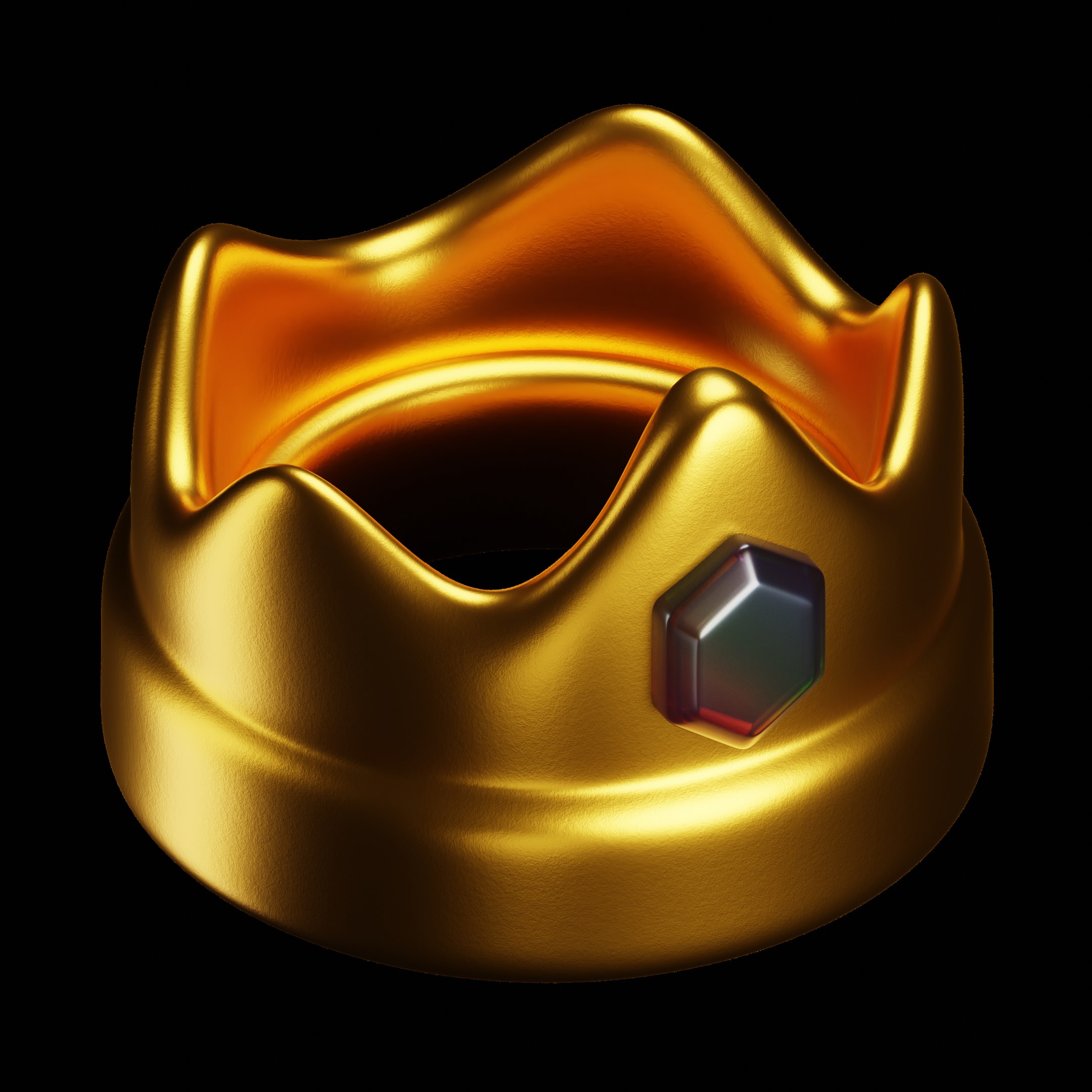 Eine goldene Krone mit einem zentralen Diamanten, die königlich und luxuriös erscheint.