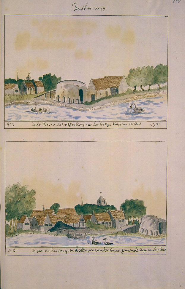 Ein Buchumschlag mit einer illustrierten Dorfszene mit Häusern, grünen Bäumen, Wasser, fliegenden Vögeln und Text.