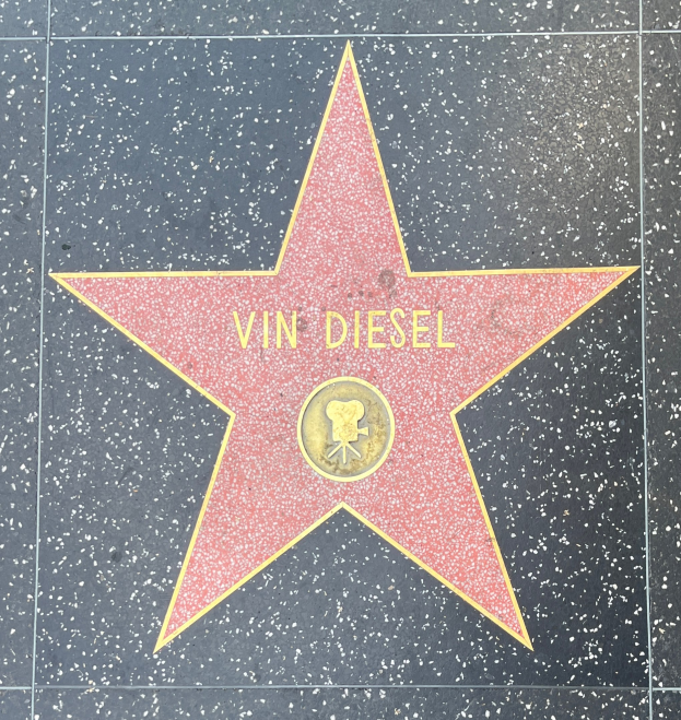Stern auf dem Hollywood Walk of Fame mit der Inschrift 'Vin Diesel'