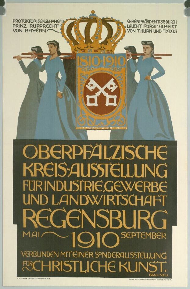 Plakat zur deutschen Revolution von 1910, das eine Gruppe von Menschen und eine Krone zeigt, mit Text, der Details des Ereignisses angibt.