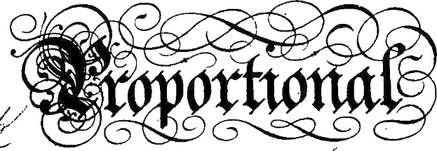 Schwarz-weißer kalligrafischer Schriftzug des Wortes "Korporation" mit kunstvollen Verzierungen drumherum.
